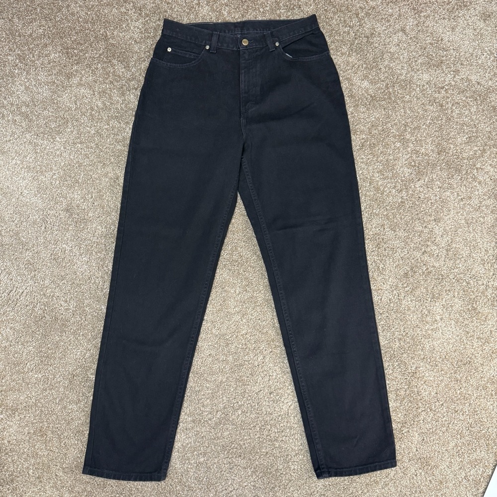 L.L.Bean Double L Classic Fit Straight Leg Jeans 14MT Black Denim High Rise Tall